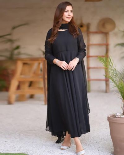 Black Rock With Dupatta (FR-620D)